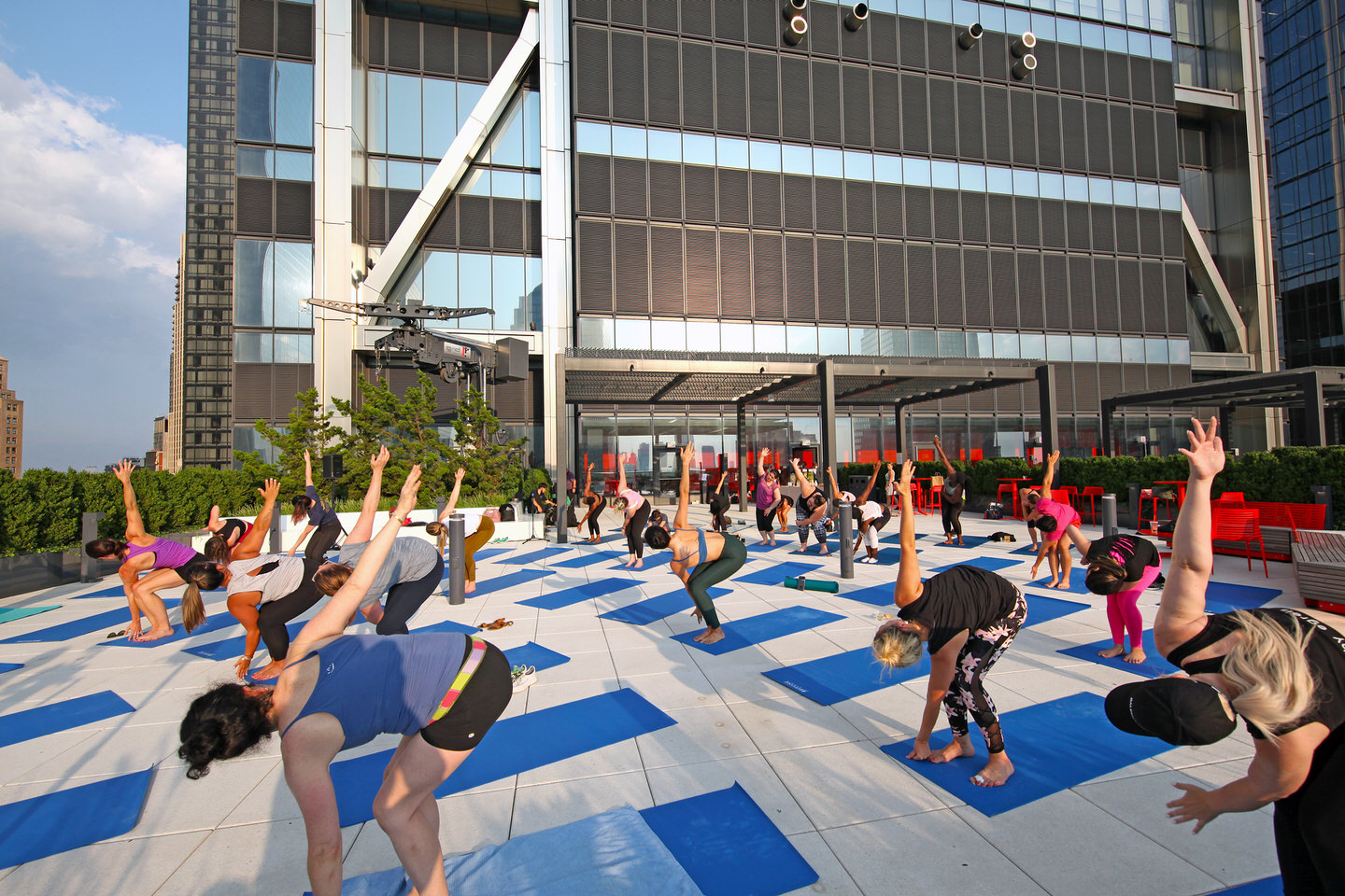 A yoga class at 3 World Trade Center